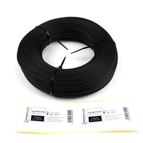 filamentworld-pla-matt-refill-filament-schwarz-1-75-mm-0-70-kg image 7