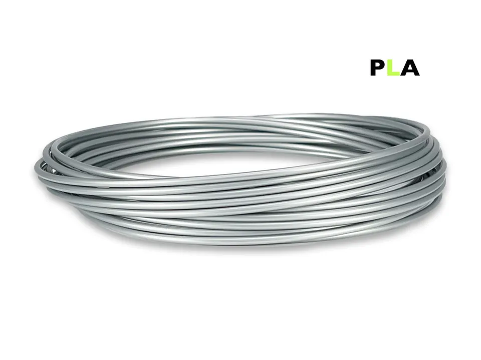 das-filament-pla-filament-50-g-sample-2-85-mm-silber image 1