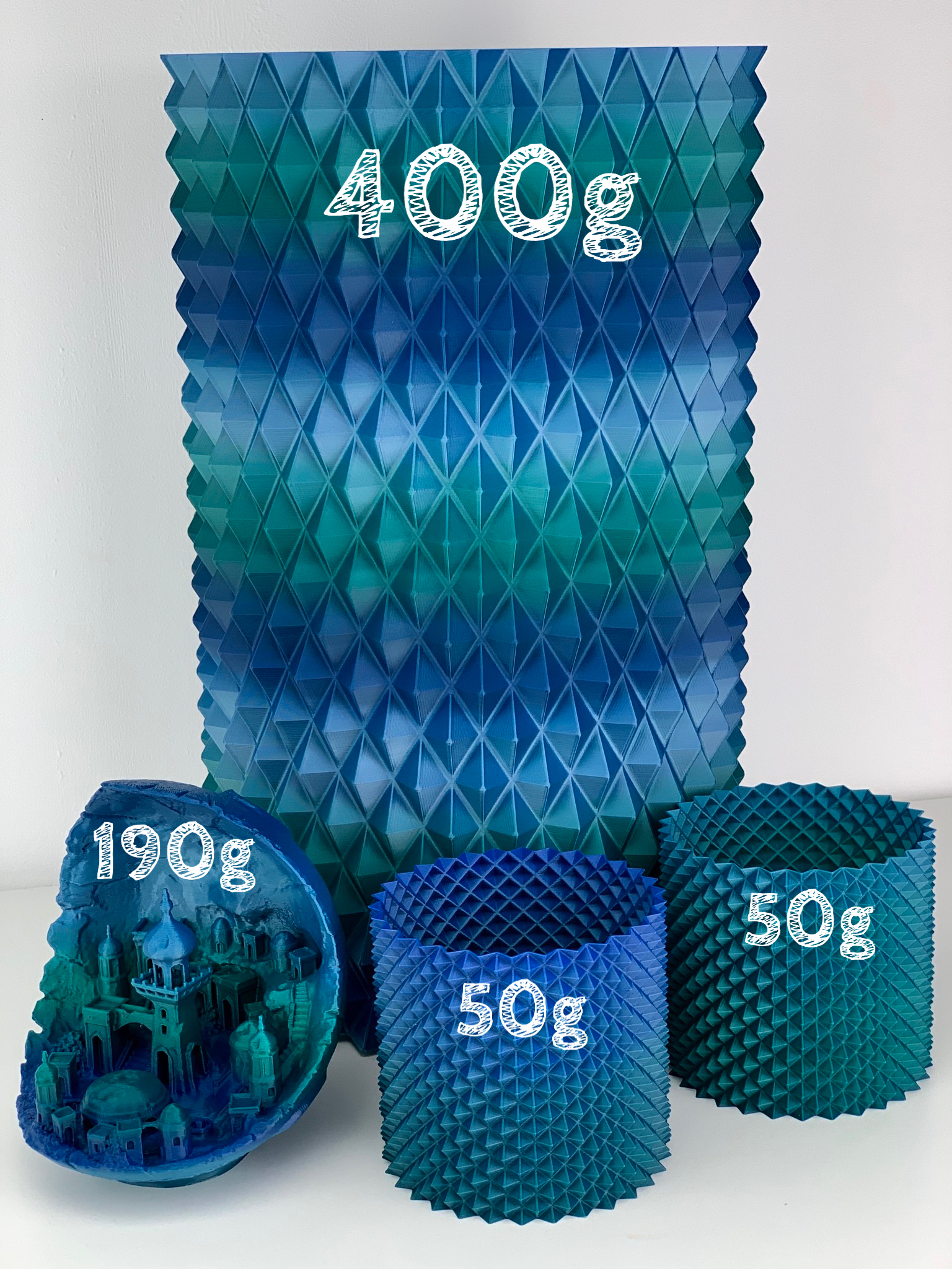 das-filament-pla-filament-2-85-mm-multicolor-polarlicht-50-g-sample image 3