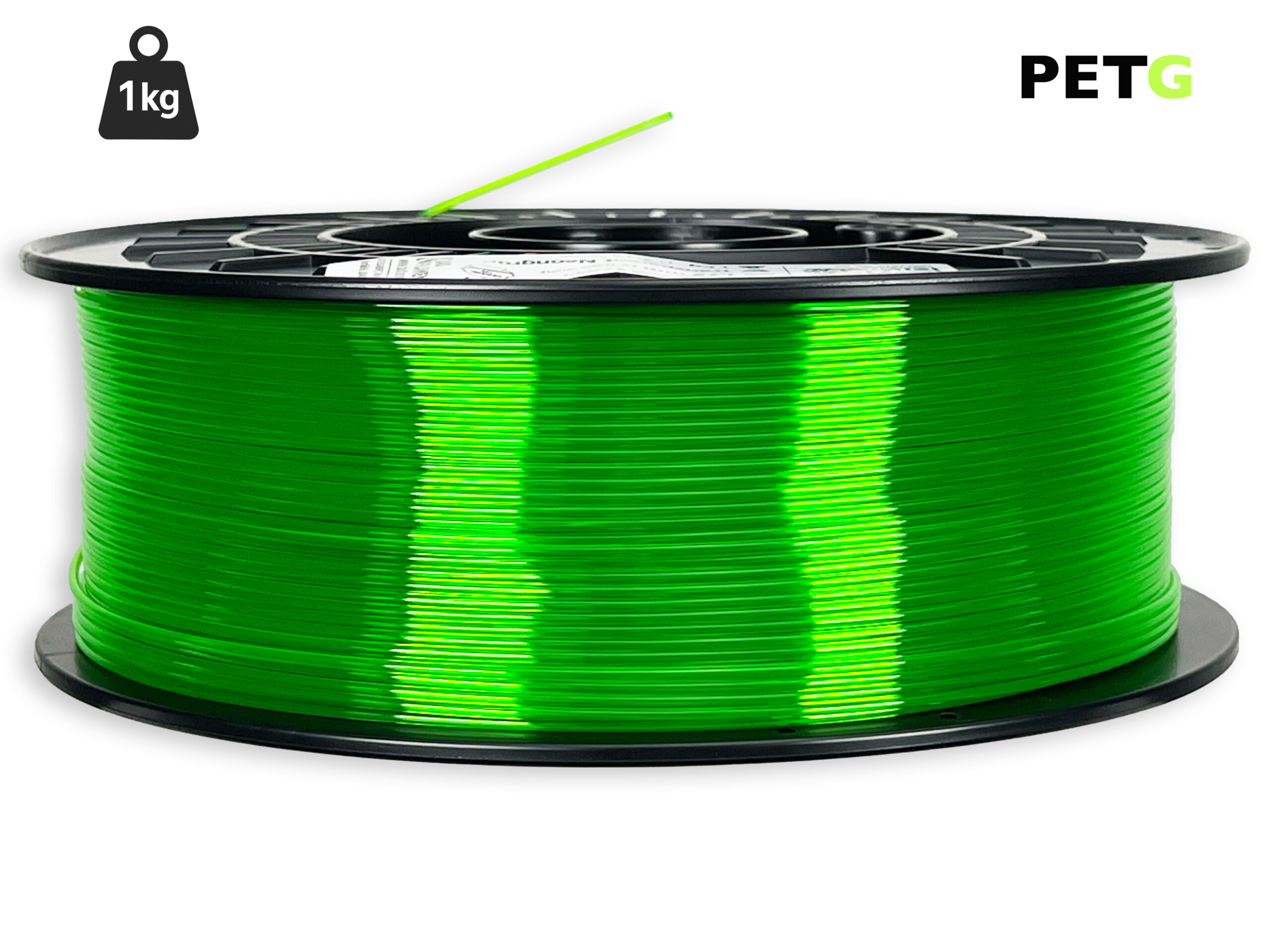 das-filament-petg-filament-1-75-mm-transparent-neongr-n-1-kg image 1